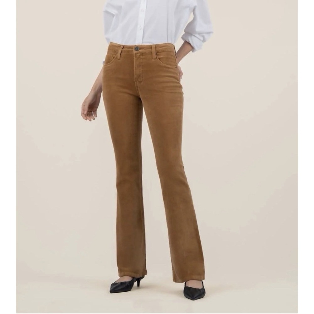 New Kut from the Kloth Sz 8 Camel Ana Flare Corduroy Pants Fab Ab High Rise